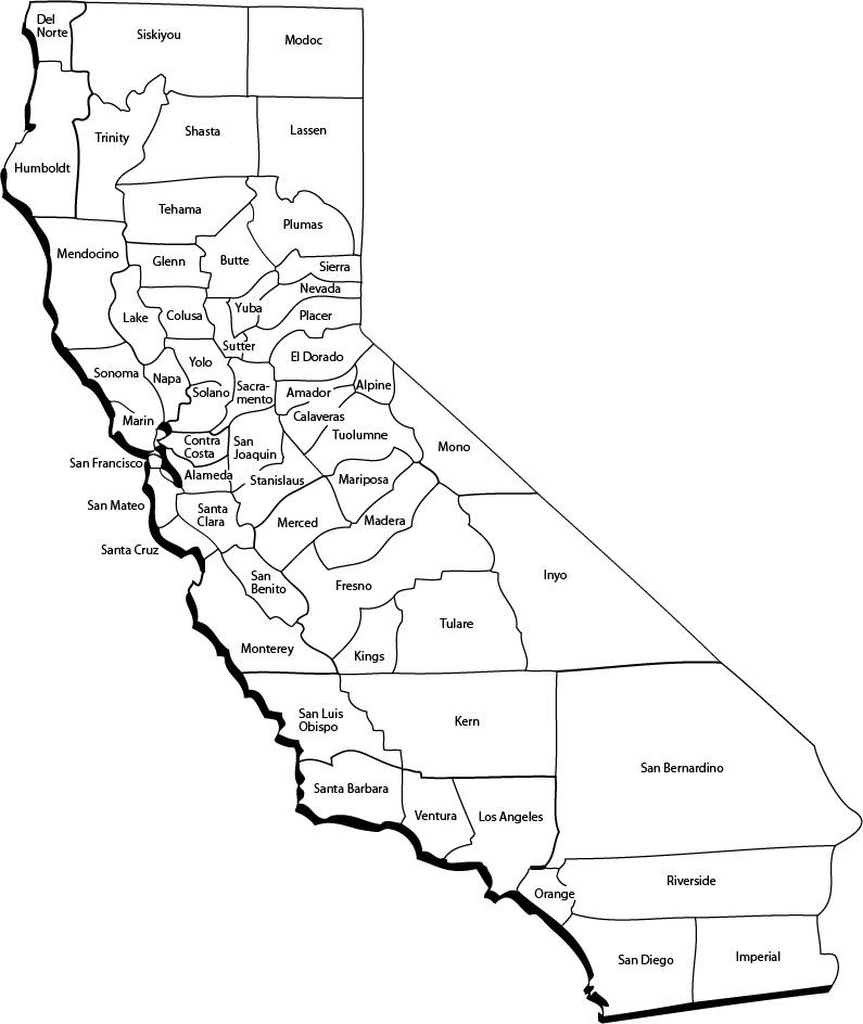 map of california counties